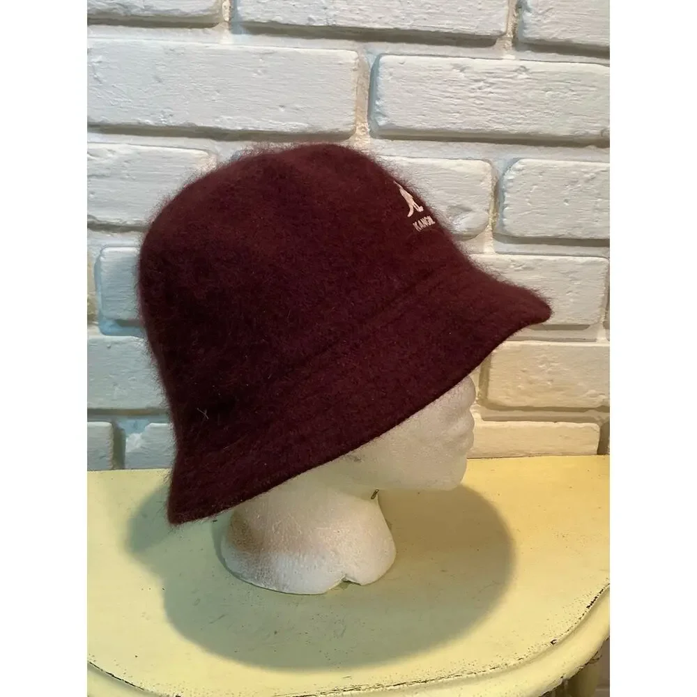 Kangol Burgandy Furgora Angora Rabbit Fur Bucket Hat